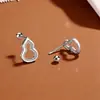 Pendientes de Calabaza de Plata de Ley S999 para Mujer, Lujo Accesible y Pendientes de Rosca de Nuevo Estilo de Gama Alta para Orejas Perforadas, Pendientes Lavables y Aptos para Dormir