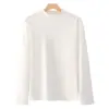 Camiseta térmica de manga comprida com gola alta e escovada dos dois lados para homens, nova camada interna térmica de outono e inverno