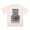 Colección de Camisetas de Manga Corta RHUDE Versión Alta Transfronteriza Vintage Americano Marlboro Streetwear Casual Holgadas para Pareja Cuello Redondo