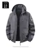 Dropshipping internacional de jaquetas acolchoadas de algodão de inverno, casacos grossos com capuz da moda, forrados com fleece e acolchoados de algodão, roupas de inverno e agasalhos para homens