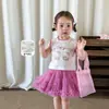 Zhe Li Roupa Infantil Meninas Verão Vestido Fino Conjunto 2026 Roupa Infantil Estilosa Classe a Roupa Bebê Menina Colete Vestido Tutu