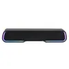 Fábrica Fuente Stock Luz RGB Altavoz Bluetooth Venta al por mayor Portátil Emisor de Luz Inalámbrico Tira Larga de Escritorio Barra de Sonido Pequeña