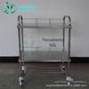 Carrinho de Instrumentos de Aço Inoxidável de Camada Dupla 304 Carrinho de Instrumentos Carrinho de Curativos Carrinho de Laboratório Prateleira de Armazenamento Removível
