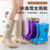 Botas de lluvia cómodas de caña alta para todas las estaciones, botines elegantes, botas de lluvia para mujer resistentes al aceite, botas antideslizantes de caña larga para exteriores, botas de caña media