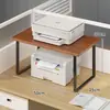Estante de almacenamiento de escritorio, organizador de encimera de estación de trabajo de oficina pequeño multicapa, estante de almacenamiento para impresora