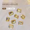 Celebridad en línea popular otoño e invierno Maillard K9 Marrón amarillo corazón torcido con forma de corazón punta inferior diamante uña zirconita decoraciones para uñas