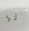 Aretes de Plata de Ley S925 Ou Ni Han con Incrustaciones de Diamante en Forma de Champiñón para Niñas, Diseño de Nicho Personalizado, Estilo Genial, Aretes para Agujero de Oreja/Perforación de Cartílago