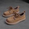 Shanghai Jiejie Nuevo Invierno Zapatos Planos de Algodón con Cordones Delanteros Color Retro Forro de Felpa Pulido Zapatos Cálidos Zapatos Casuales para Mujer