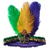 Em Estoque Máscara do Festival Irlandês de Carnaval Máscara de Pena de Nova Orleans Corrente de Contas Galvanizada Conjunto de Tira de Trevo de Quatro Folhas