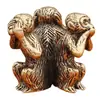 Adornos de Tres Monos de Latón Macizo Metal Mono No Ve, No Habla, No Escucha Animal Mascota de Té Decoración para el Hogar y la Oficina