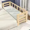 Cama plegable de madera maciza cama empalmada cama ampliada para niños con barandilla individual doble cama de expansión para siesta añadir cama cama lateral para adultos