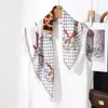 Bufanda Cuadrada de Lujo con Patrón de Espiga para Mujer, Bufanda de Seda Suave y Amigable con la Piel, Adecuada para Todas las Estaciones, Bufanda Decorativa Sencilla y Elegante para el Cuello y Chal