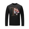 Camiseta de moda de manga larga para hombre camiseta de pedrería con láser de cabeza de tigre cuello redondo otoño nuevo estación europea corte ajustado talla grande guapo