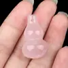 Accesorios de Colgante de Calabaza de Cristal Natural de 30 mm para Manualidades Jade Ágata Piedra Colgante Pequeño de Calabaza Joyería Cristal Blanco