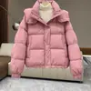 Jaqueta de algodão com enchimento de plumas da moda deste ano para mulheres, novo estilo de inverno 2026, agasalho curto e quente para baixinhas