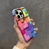 Estojo Criativo de Bloco de Construção Colorido Tridimensional para Celular Capa Protetora para iPhone17 Adequado para Celulares Domésticos Capa Dura Ultrafina