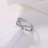 Joyería transfronteriza de moda europea y americana, anillo de cobre ajustable con apertura, diseño simple de circonita de alta calidad para mujer
