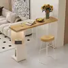 Mesa de Bar Sólida na Cor Creme, Armário Divisória no Canto da Sala de Estar, Mesa de Bar de Pernas Altas para a Varanda e Área de Lazer Fixada na Parede da Casa de Hóspedes