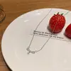 Verão Simples Colar Pingente de Borboleta de Diamante Brilhante Corrente Clavicular Mulheres Luz de Luxo Laço Strass Colar Curto