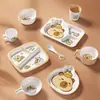 Plato para Cena de Capibara Vajilla Infantil Plato Dividido Tazón para Comida Complementaria Taza de Agua Infantil Resistente a Caídas Tazón para Comer Grado Alimenticio