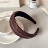 Diadema Clásica Versátil de Sarja Estilo Coreano con Ala Ancha y Tejido Texturizado, Diadema de Corona Alta, Elegante Pasador Versátil para Mujer