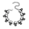 [Joyas de Halloween] Set de Pulsera y Collar de Calavera Personalizado Retro Europeo y Americano Decoración Joyería de Hip-Hop de Moda para Hombres