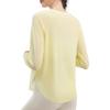 Ropa de Yoga Nueva de Otoño Color Nude para Mujer, Tops de Yoga Sueltos, Sexys y Ligeramente Transparentes, Tops Deportivos Casuales con Caída de Manga Larga