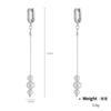 Kenjay Aretes de Borla Larga de Perlas con Diamantes de Oro Real Chapado en Cobre para Mujer Moda Europea y Americana Combinación Universal Personalizados de Aro