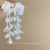 Pendientes de Borla de Uva de Flor de Aguja Plateada Estilo Bosque Tachuelas de Moda Pendientes de Lujo Ligero de Gama Alta con Sentido de Diseño Nicho