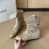 Botas altas de ante de punta para mujer, estilo europeo y americano, venta al por mayor transfronteriza, nuevas botas de moda versátiles sin cordones para otoño e invierno 2026
