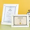 Madeira criativa A4 polegadas licença empresa agente franqueado Medalha de madeira acrílico certificado de honra placa set table
