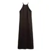 Vestido elegante de cetim de seda novo para mulheres europeias e americanas, atacado transfronteiriço AliExpress primavera 2025