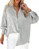 Camisa de Rayas Finas Estilo Europeo y Americano para Mujer, Blusa de Encaje de Alta Gama con Mangas Largas Acampanadas, Ropa para Mujer de Comercio Exterior Transfronterizo