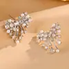 Pendientes de Zirconia Irregular con Forma de Lazo Serie Fuegos Artificiales Pendientes de Temperamento Pendientes de Nicho de Gama Alta para Mujer