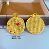 Retenção de Cor Alta Ouro Areia Antigo Flor Dupla Felicidade Janela Pássaro Fênix Pingente para Mulheres com Flor de Peônia Cravejada de Diamante Etiqueta Estilo Nacional Paz