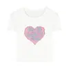Camiseta de Manga Curta para Mulheres 2026 Verão Novo Estilo Ins Tendência Doce e Picante Estampa de Menina Design Curta Slim Fit Top de Estudante