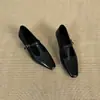 Zapatos Mary Jane de tira en T con punta cuadrada francesa de piel de oveja suave para mujer, tacón grueso, zapatos de un solo color poco profundos, versátiles y elegantes para el trabajo