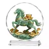 Adorno de Cristal del Año del Caballo: Riqueza Instantánea, Éxito, Fortuna, Nubes Propicias, Decoración Atractora de Riqueza para Fachada y Pasillo