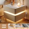 Mesa de cabeceira inteligente Luz Luxo High-end Madeira maciça 2024 com luz Novo quarto Bloqueio Pequeno Gabinete Simples Moderno