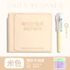 Caderno de Capa Dura com Porta-Caneta para Trabalhos, Bloco de Notas para Estudantes, Caderno Portátil Compacto, Caderno Pautado, Caderno de Couro PU