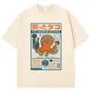 Camiseta Gráfica Divertida Polvo Bêbado Osaka Dotonbori Lavagem Vintage Japão Harajuku Manga Curta Unissex Algodão