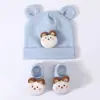 Elfo de la Lluvia Bebé Muñeca de Algodón Tejida Orejas Calcetines Tejidos Set Gorro de Bebé Gorro Turbante Artículos para Recién Nacidos