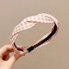 Diadema de cuadros dopamina para niñas, adecuada para el uso diario, no aprieta la cabeza, diadema para que las niñas la usen al lavarse la cara, pinza para el pelo, accesorio para el pelo