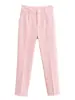 Pantalones de traje de pierna recta de color liso de cintura alta, moda simple europea y americana, comercio exterior transfronterizo para mujer 2026