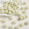 Cuentas de cerámica verde fresco flor linda encantadoras cuentas sueltas accesorios para pulsera de cuentas hechas a mano diy bolsa