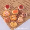 Tarta de huevo de oso comida de juego DIY oso pan de queso pegamento de crema accesorios pasador agujero hebilla de zapato accesorios de resina