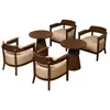 Juego de mesa y sillas de café, sillón individual para tienda de té de leche, adecuado para casa de huéspedes, hotel, restaurante, área de ocio comercial, estilo vintage