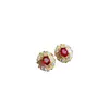 Aretes de Rubí Natural Transfronterizos para Mujer, Accesorios de Nicho de Alta Gama, Joyería de Plata 925, Tamaño 3*4, Venta Directa de Fábrica