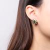Brincos de Orelha de Prata S925 da Moda Banhados a Ouro com Jade Hetian para Mulheres, Brincos Florais Estilo Europeu