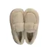 Zapatos de algodón sin cordones para mujer, forrados de felpa peluda, colección invierno 2026, zapatos tipo pantufla de peluche, cálidos y cómodos para días de pereza